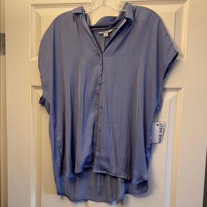 Nine West Women's Lavender Short Sleeve Collared Shirt - NWT
